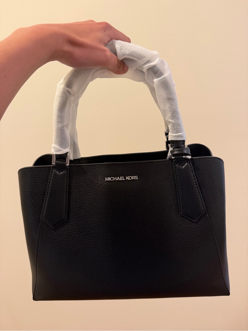 Michael Kors Kimberly Black Leather Satchel